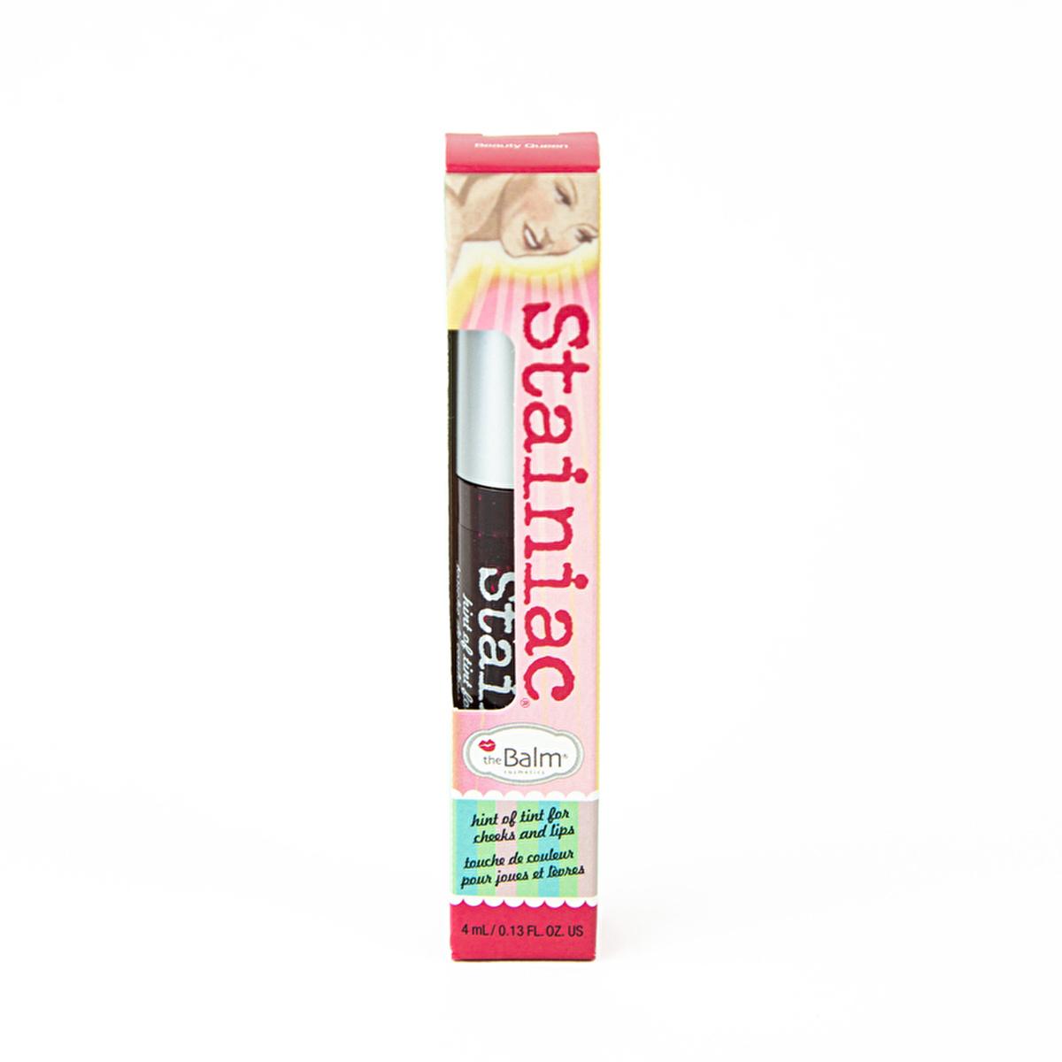 theBalm Stainiac Lip & Cheek Beauty Queen - Hyaluronic Acid Multi-Use Makeup for Natural Look theBalm Stainiac - Hydrating Lip & Cheek Makeup lip and cheek stain, hyaluronic acid makeup, multi-use beauty product, moisturizing cosmetics, versatile makeup for natural look, cosmetics, makeup, beauty products, skincare, natural look, effortless beauty, theBalm, Stainiac, Beauty Queen, lip stain, cheek stain, universal shade, hydrating makeup