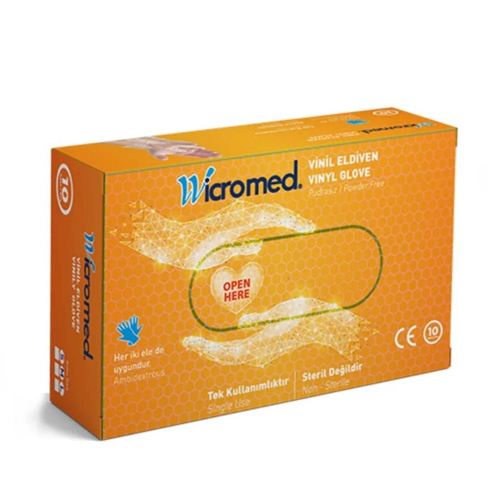 Wicromed Vinyl Examination Gloves Medium 10 Count