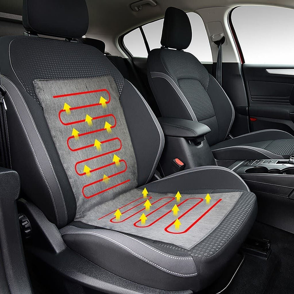Omak 12V Heated Car Seat Cushion with Thermostat 35x90 cm