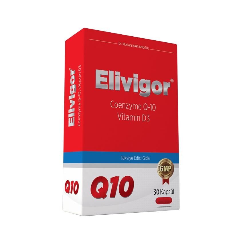 Elivigor Coenzyme Q10 & Vitamin D3 Dietary Supplement 30 Capsules