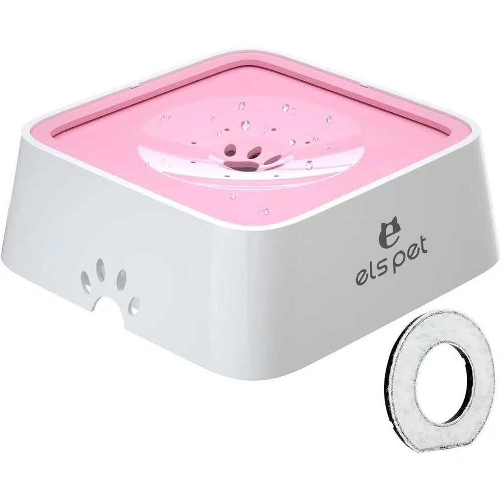 Els Pet Anti-Splash Square Pet Water Bowl for Cats & Dogs 1L