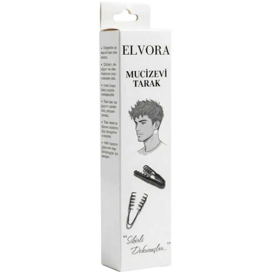Elvora Miracle Comb Volumizing Hair Styling Tool Black