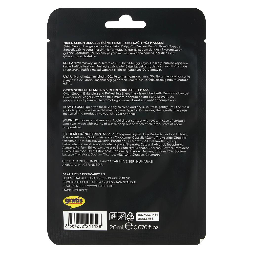 Orien Balancing &amp; Refreshing Sheet Mask 20 ml