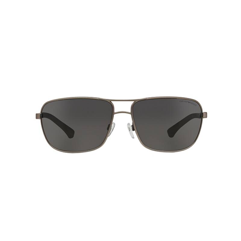 Emporio Armani EA2033 Gunmetal Rubber Aviator Sunglasses 64mm