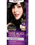 Palette Göz Alıcı Renkler 1-0 Siyah Saç Boyası - Intense, Long-Lasting Hair Dye with Keratin Mask Palette Göz Alıcı Renkler Hair Dye - Intense Color & Keratin Mask hair dye, intense hair color, long-lasting hair dye, keratin hair mask, gray hair coverage, Palette Göz Alıcı Renkler, hair care, cosmetic, beauty products, vibrant hair color, conditioning hair dye, black hair dye, 1-0 Siyah Saç Boyası