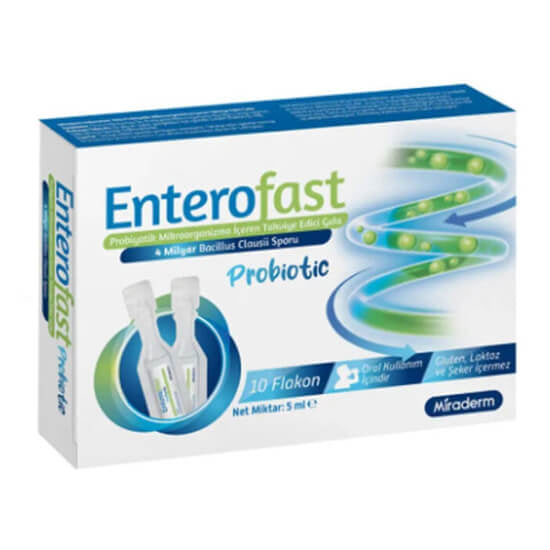 Miraderm Enterofast Adult Probiotic Liquid Flacons 10 x 5ml
