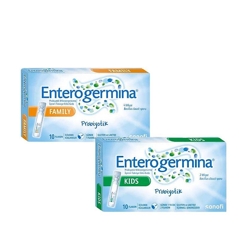 Enterogermina Family & Kids Probiotic Supplement Bundle 15 Vials