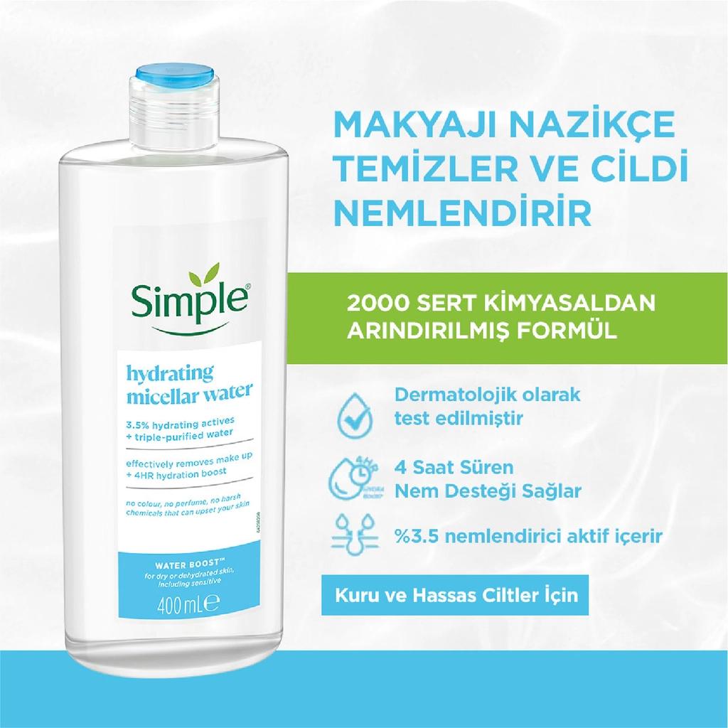 Simple Water Boost Micellar Cleansing Water 400 ml