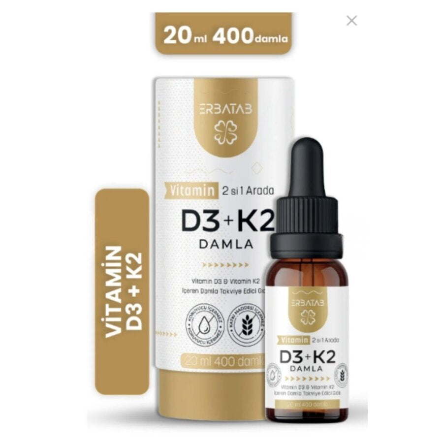 Erbatab Vitamin D3 K2 2-in-1 Liquid Drops 20ml
