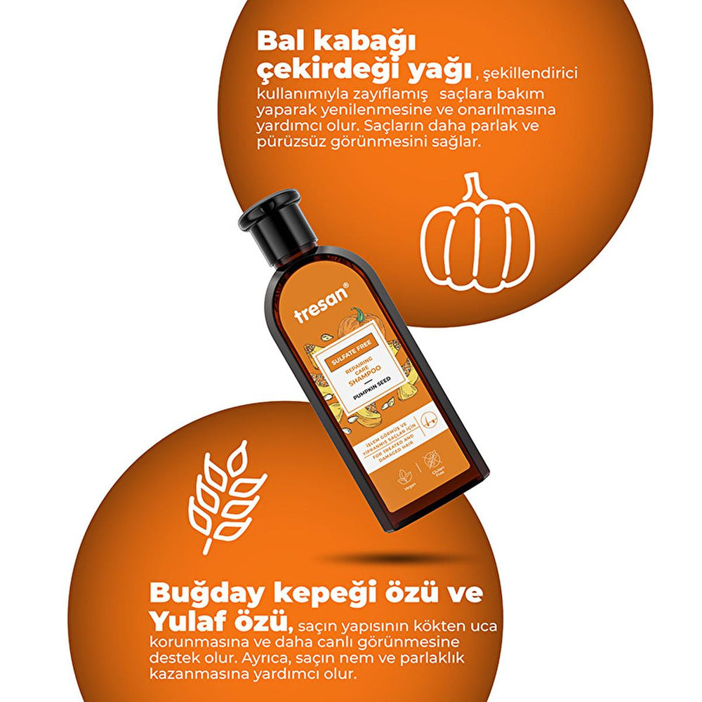Tresan Sulfate-Free Repair Shampoo with Pumpkin Seed Oil - Gentle, Nourishing, and Natural Hair Care for Damaged - view 7
