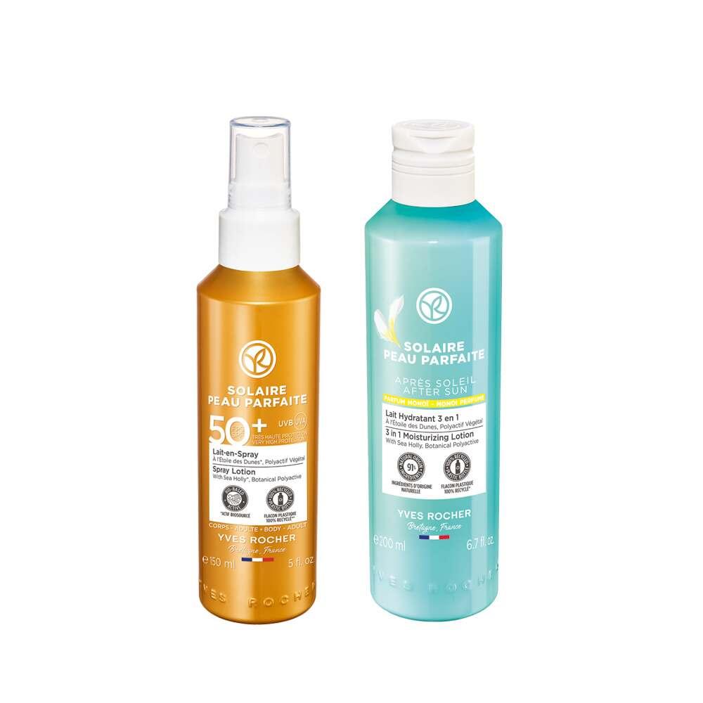 Solaire Peau Parfaite SPF 50+ Sun Protection Set - UVA/UVB Protection Spray & After-Sun Lotion for Body SPF 50+ Sun Protection Set - UVA/UVB Spray & After-Sun Lotion SPF 50+ sun protection, UVA/UVB protection spray, after-sun lotion for body, sun care products, body sun spray, outdoor protection, skin care, sunburn prevention, moisturizing sun lotion, sun protection set, skincare essentials, beauty products