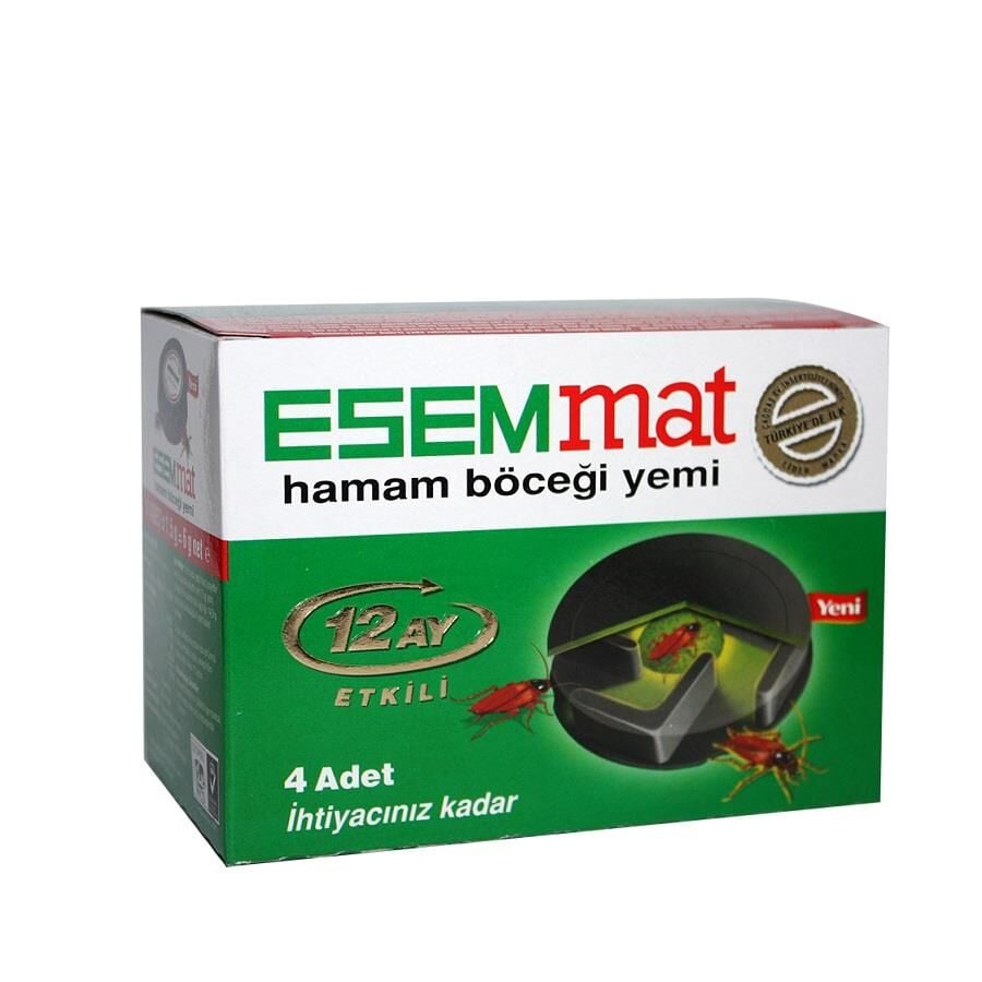Esemmat Cockroach Bait Stations 12-Month Protection 4 Count