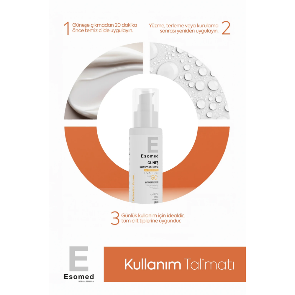 Esomed SPF 50+ Sunscreen Cream for All Skin Types 100 ml