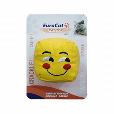 Eurocat Smiley Face Cube Cat Toy for Interactive Play
