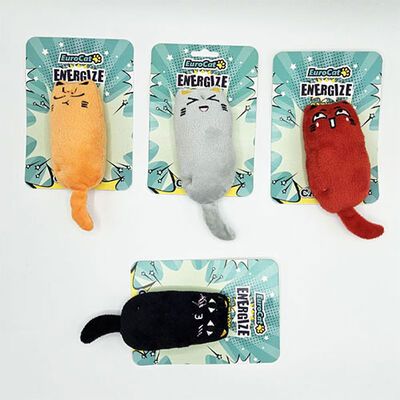 Eurocat Large Plush Cat Toy with Expressions Mixed Colors