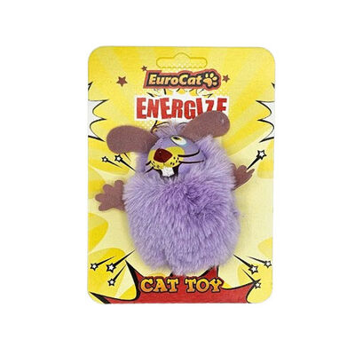 EuroCat Purple Feathered Mouse Cat Toy for Hunting Instincts