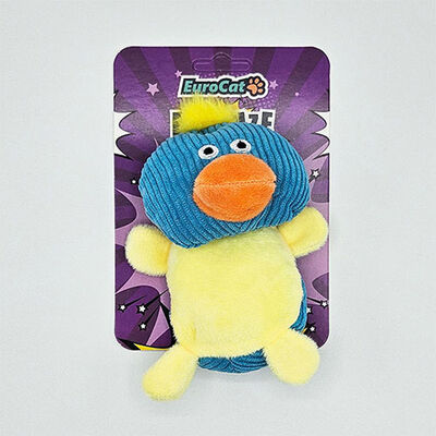 EuroCat Plush Parrot Cat Toy Yellow & Blue Fun Playmate