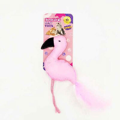 Eurocat Plush Flamingo Cat Toy for Active Play