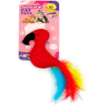 Eurocat Plush Parrot Cat Toy Soft Hunting Playmate 1 pc