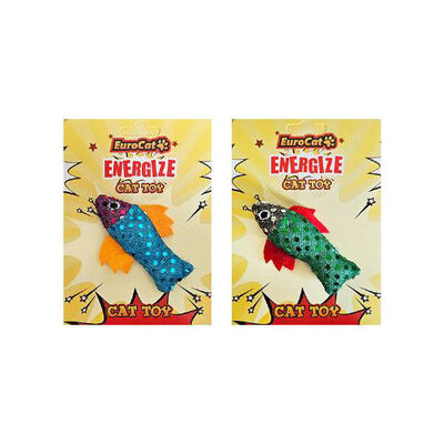 Eurocat Sequin Fish Cat Toy with Shiny Design