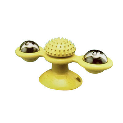 Eurocat Interactive Windmill Cat Toy with Suction Base Yellow