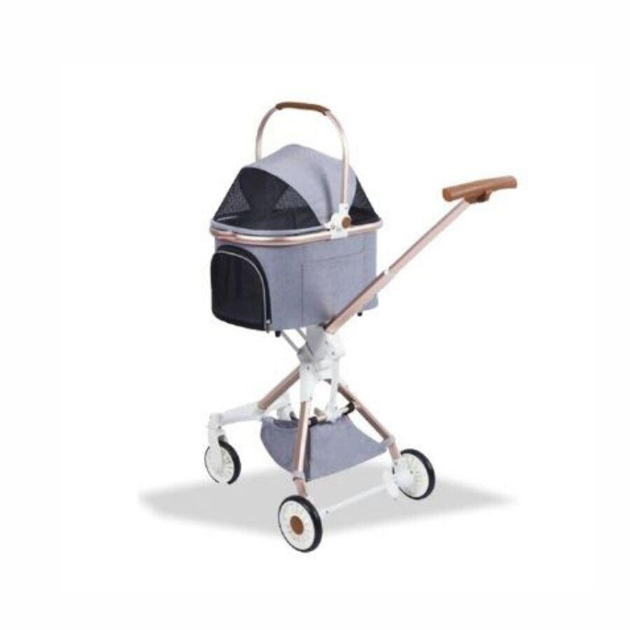 Eurodog Foldable Pet Stroller for Dogs & Cats Grey 83x48.5x110 cm