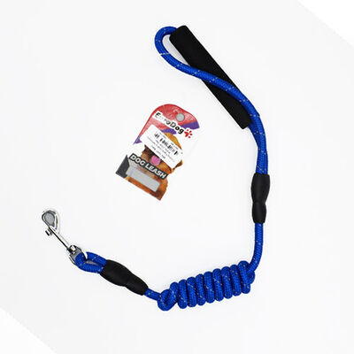 EuroDog Reflective Dog Leash for Safe Night Walks Blue 120cm