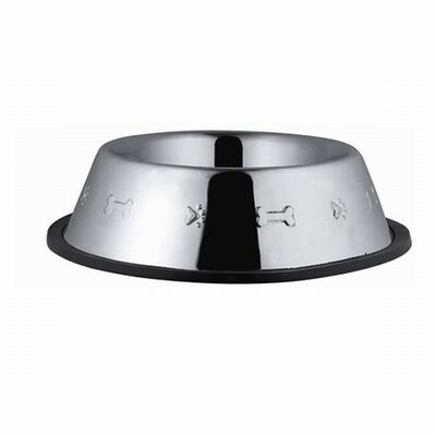 EuroDog Patterned Metal Pet Bowl for Food and Water 8 oz