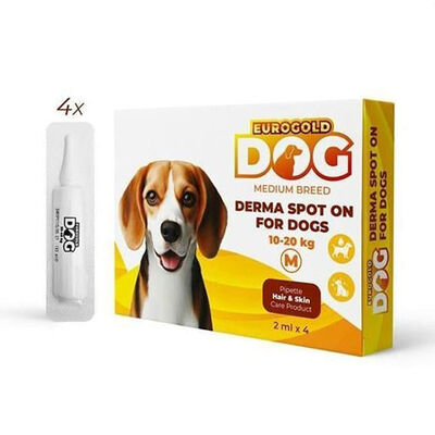 EuroGold Dog Skin Care Drops for Medium Dogs 10-20kg 4x2ml
