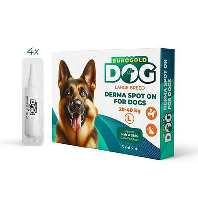 Eurogold Dog Skin Care Drops for Large Breeds 20-40kg 4x3ml