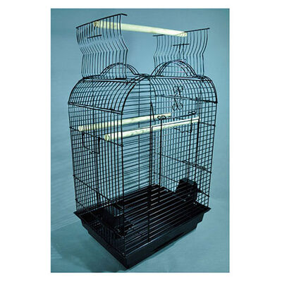 Eurogold Parrot Cage with Open Top Roof Black 47x36x70 cm