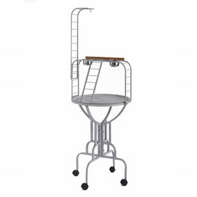 Eurogold Black Wrought Iron Parrot Stand with Perches 120cm