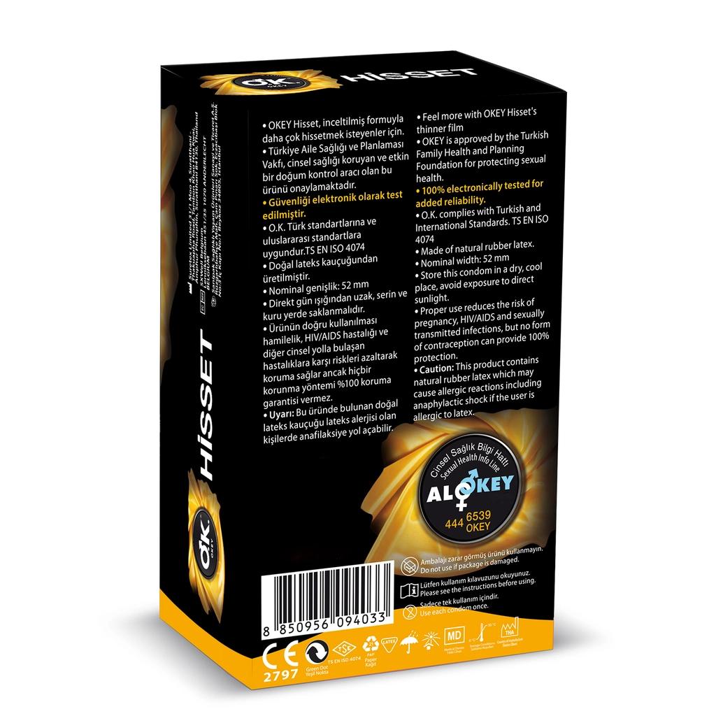 Okey Hisset Ultra-Thin Condoms for Enhanced Sensitivity 20-Pack