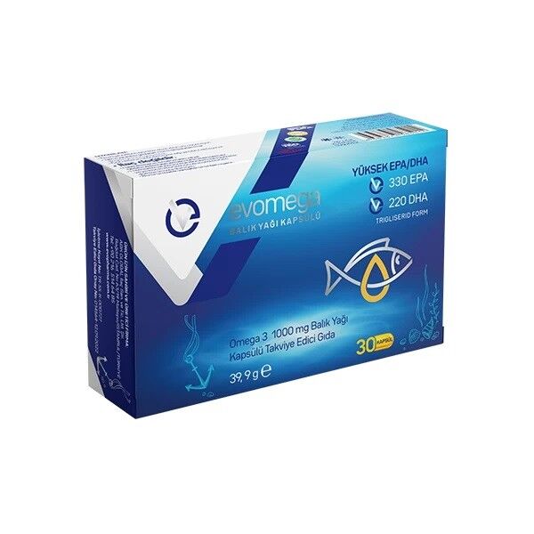 Evopharma Evomega Omega 3 Fish Oil Dietary Supplement 30 Capsules