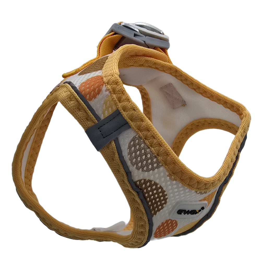 Ewox Yellow Polka Dot Air Mesh Dog Harness Medium