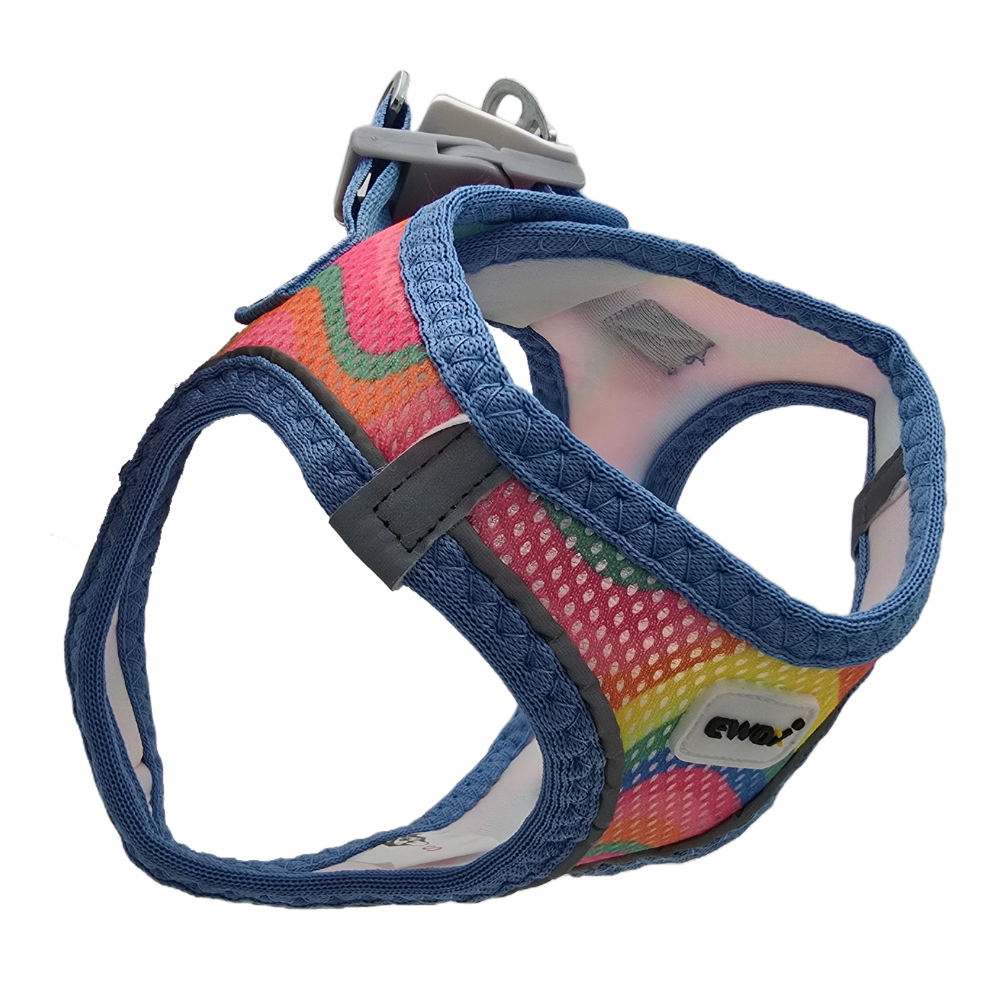 Ewox Air Mesh Rainbow Pattern Dog Harness 2XS