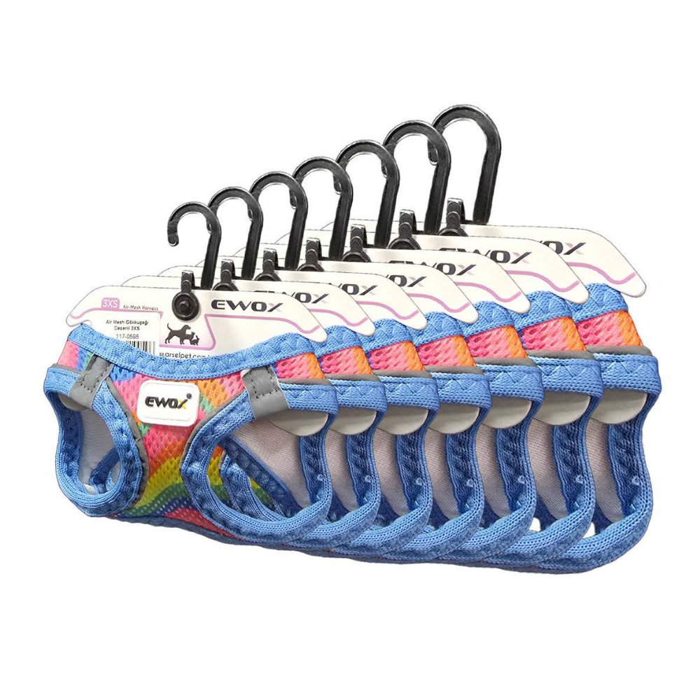 Ewox Air Mesh Rainbow Pattern Dog Harness 2XS