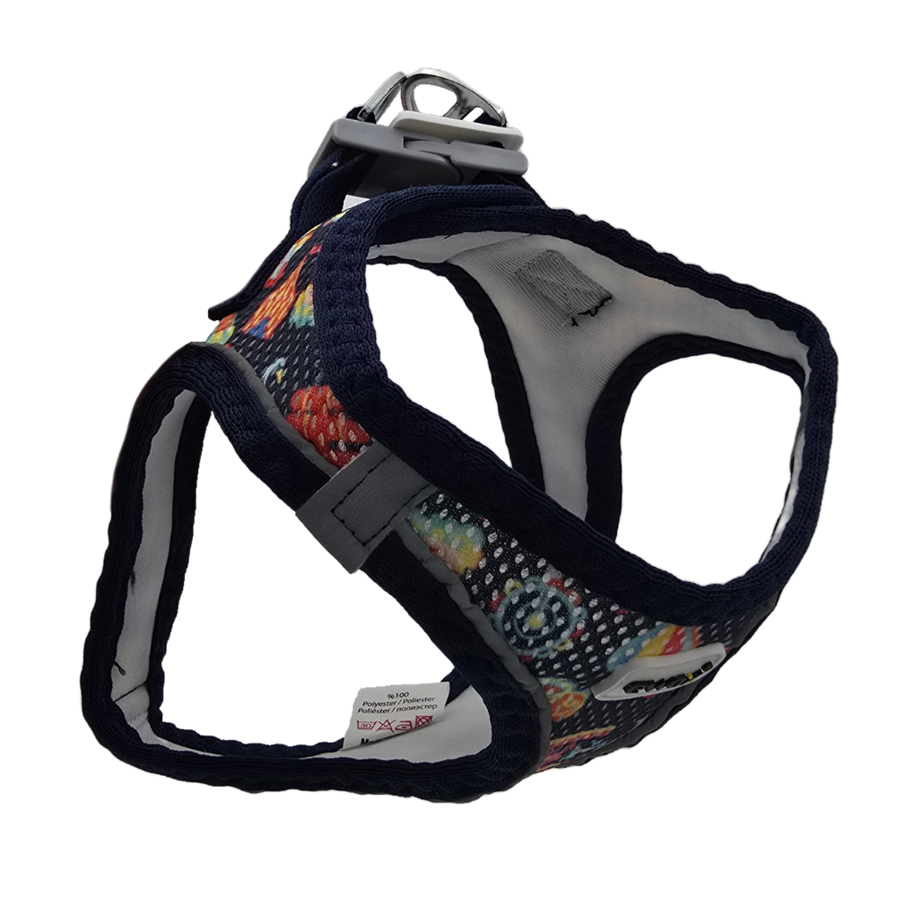 Ewox Air Mesh Amusement Park Print Dog Harness 3XS