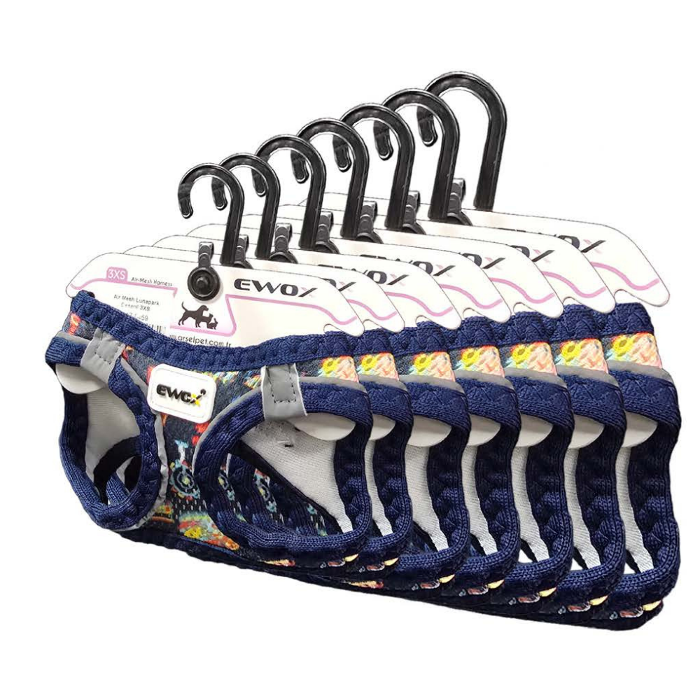 Ewox Air Mesh Amusement Park Print Dog Harness XS