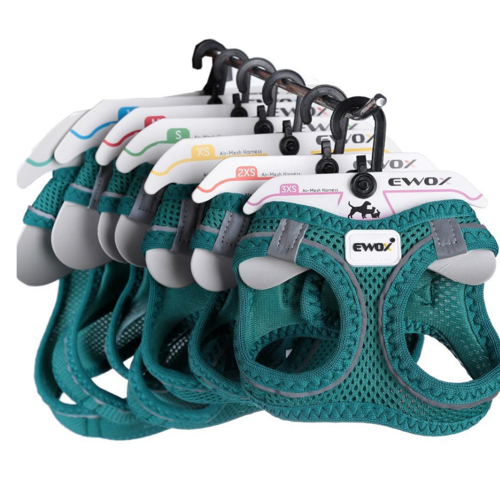 Ewox Air Mesh Green Dog Harness Lightweight Breathable 3XS