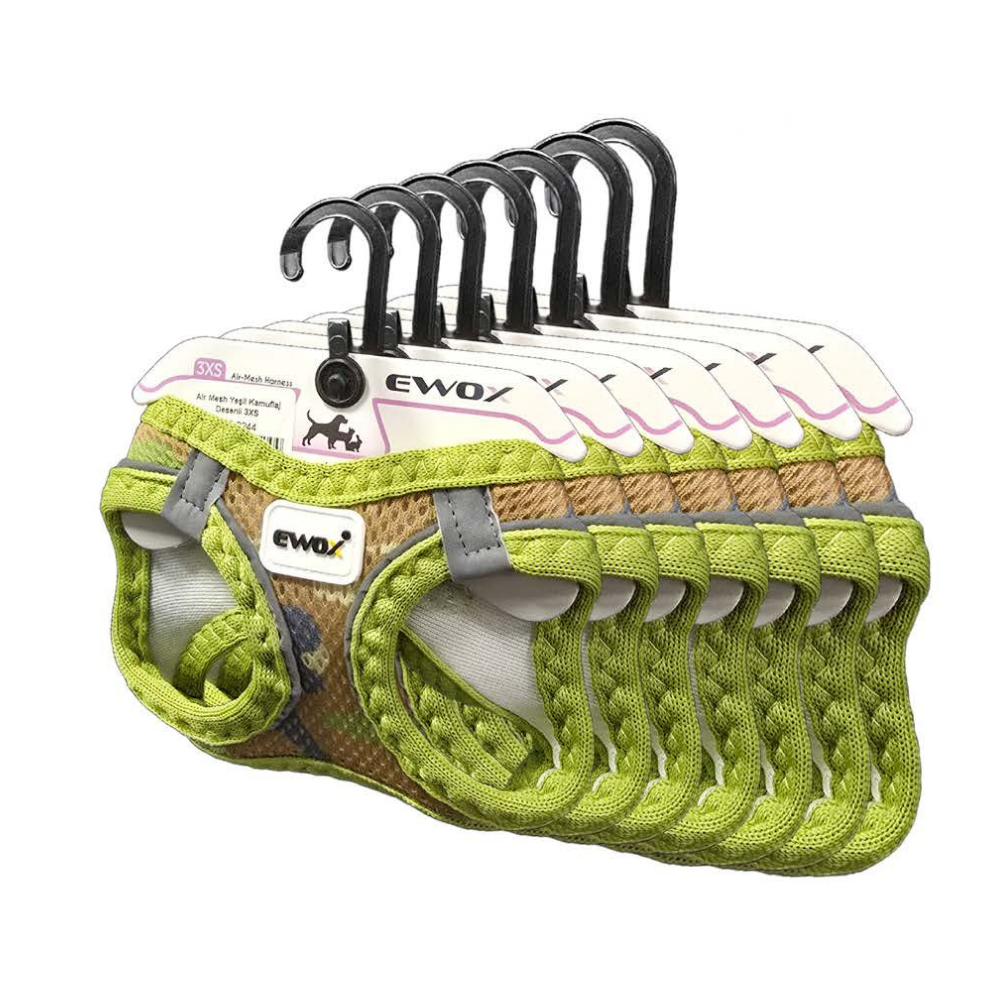 Ewox Air Mesh Green Camo Dog Harness Breathable 2XS