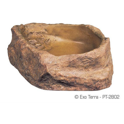 Exo Terra Reptile Feeding and Water Dish Natural Rock Medium