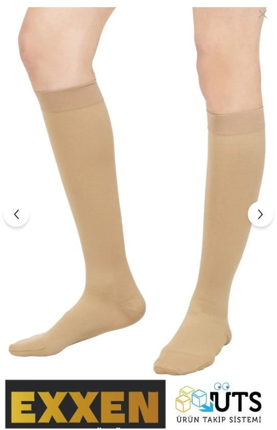 Exxen CCL2 Medium Compression Closed-Toe Knee-High Stockings Size 5 Nude