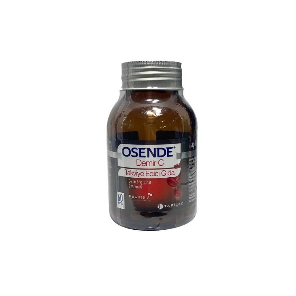 Osende Demir - Iron Bisglycinate & Vitamin C Supplement for Healthy Iron Levels - 60 Capsules Osende Demir Iron & Vitamin C Supplement - 60 Capsules Iron supplement, Vitamin C supplement, Dietary supplement, Health and wellness, Iron bisglycinate, Demir Bisglisinat, Immune system support, Fatigue relief, Healthy iron levels, Antioxidant properties, General health support, Wellness supplements