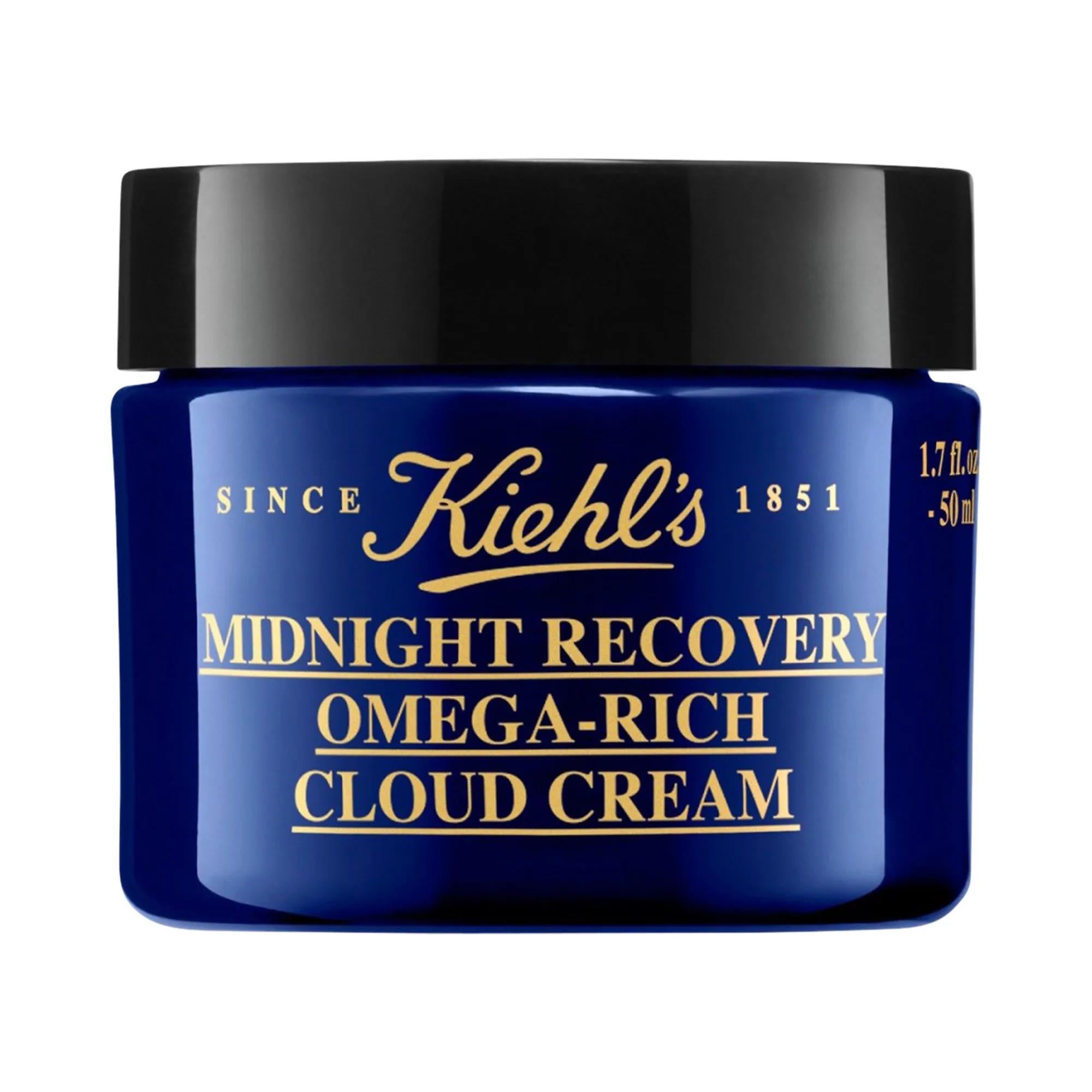 Kiehl&#39;s Midnight Recovery Omega-Rich Cloud Cream - Vegan Moisturizing Face Cream for Dryness, Dullness, and Loss of Firmness Kiehl&#39;s Vegan Moisturizing Face Cream - Omega Rich Skincare Moisturizing Face Cream, Omega Rich Skincare, Vegan Face Cream, Lightweight Moisturizer, Botanical Skincare, Kiehl&#39;s, Skincare, Face Creams, Vegan Skincare, Anti-Aging, Hydrating Face Cream, Nighttime Skincare Routine, Cruelty-Free, Omega 3, Omega 6, Squalane, Dry Skin Solution, Dullness Treatment, Loss of Firmness Solution