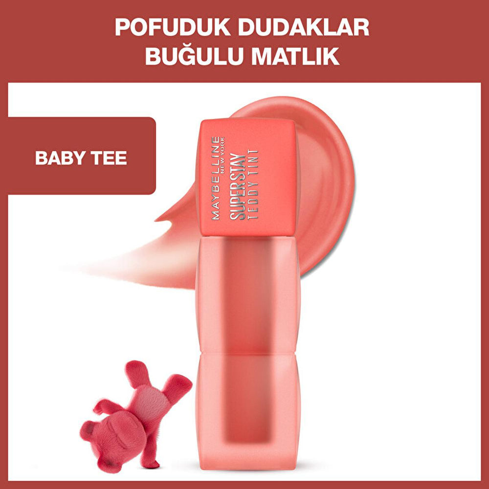 Maybelline Super Stay Teddy Tint: Long Lasting Matte Lip & Cheek Tint - Buildable Liquid Color Maybelline Teddy Tint: Long Lasting Matte Lip Tint & Blush lip tint, matte lip tint, long lasting lip color, Maybelline lip tint, buildable lip tint, liquid matte lipstick, lip and cheek tint, teddy tint, Maybelline, matte finish, buildable coverage, blush, lip color, long-lasting lip color, liquid lipstick, cheek stain, makeup, cosmetics, beauty, lip stain, longwear lipstick, buildable color, versatile makeup, li
