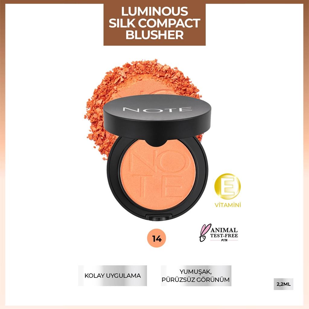 Note Luminous Silk Compact Blusher in 14 Dreamy Coral 5.5g