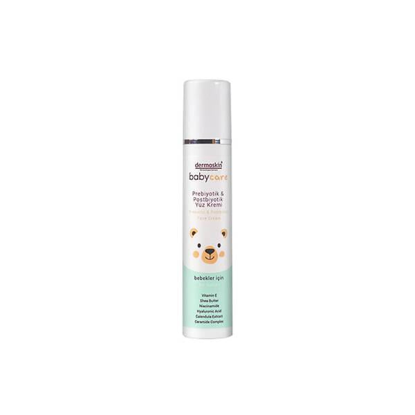 dermoskin babycare face cream 50ml front view, dermoskin babycare face cream ingredients, dermoskin babycare face cream on a nursery table Dermoskin Babycare Face Cream - Prebiotic & Postbiotic | 50ml Dermoskin Babycare Face Cream - Prebiotic & Postbiotic | 50ml dermoskin, babycare, face-cream, moisturizer, prebiotic, postbiotic, sensitive-skin, baby-skin-care, hydrating-cream, ai-generated