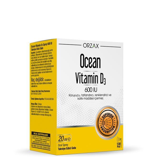 Orzax Ocean Vitamin D3 600 IU 20 ml Spray - Gluten-Free, BHA-Free Supplement for Kids and Adults - image 4