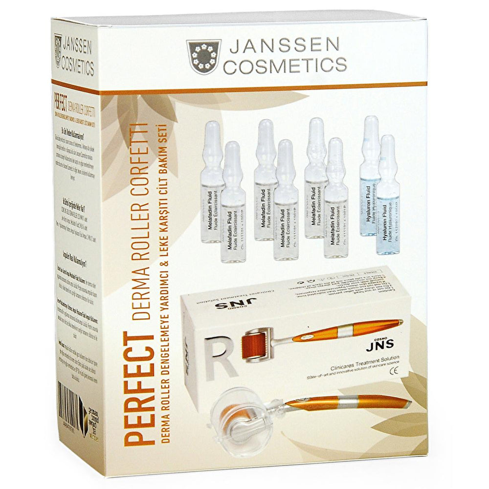 Janssen Cosmetics Derma Roller Skincare Set - Anti-Spot Treatment, Hyaluronic Acid, Improves Skin - Vitamin & Supplement